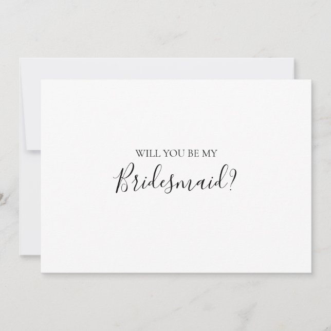 Einfache elegante Bridesmaid-Vorschlagskarte Einladung (Vorderseite)