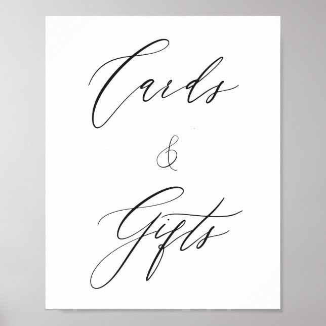 Einfache elegante Calligrafy Cards & Geschenke Poster (Vorne)