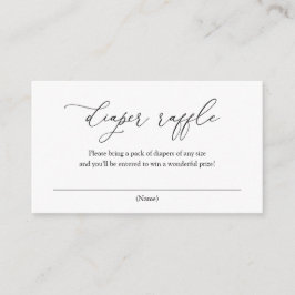 Einfache Elegante Calligrafy Diaper Raffle Begleitkarte
