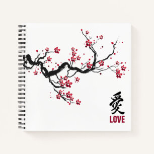 Einfache & elegante Cherry Blossom Liebe Gästebuc Notizbuch