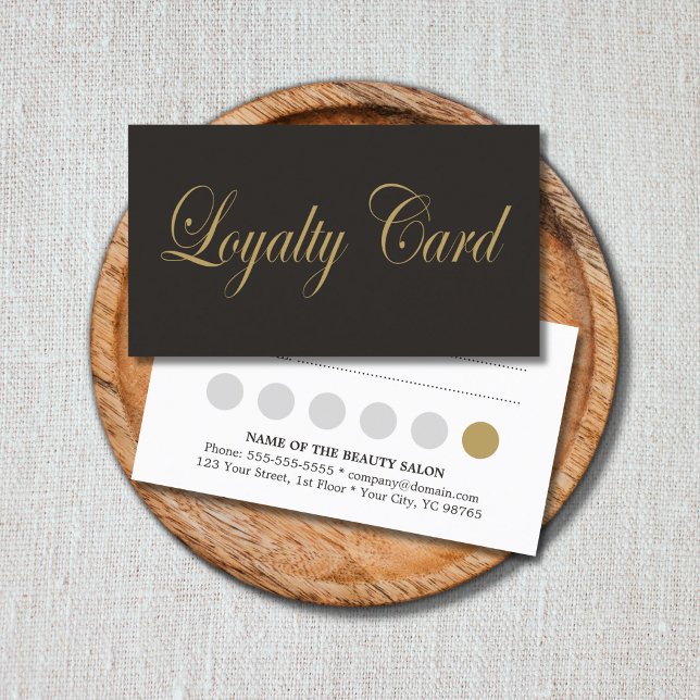 Einfache Elegante Chic Dark Gray Gold Loyalty Card Treuekarte (Von Creator hochgeladen)