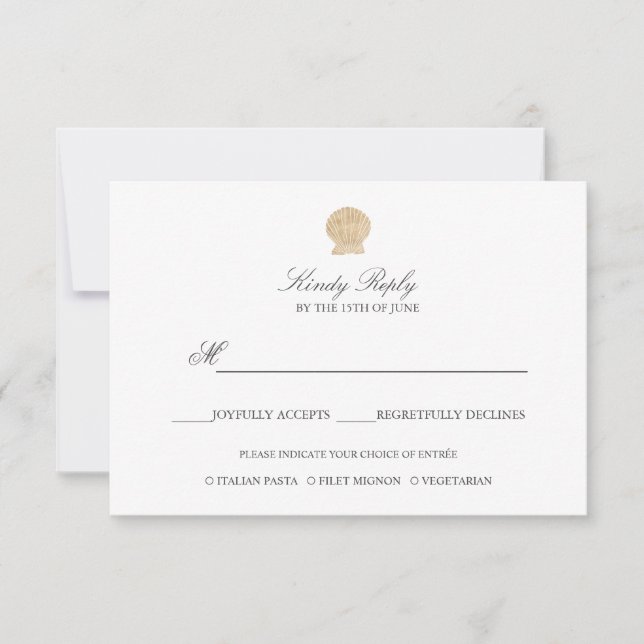 Einfache Elegante Chic Gold Foil RSVP Karte (Vorderseite)