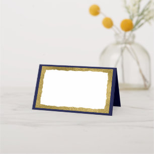 Einfache Elegante Classic Gold Blue Party Veransta Platzkarte