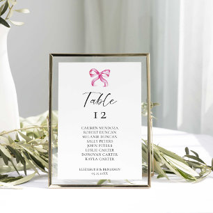 Einfache elegante Coquette-Hochzeitssattelkarte Tischnummer