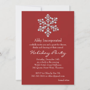 Einfache & elegante Corporate Holiday Party - rot Einladung