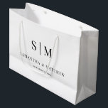 Einfache elegante Couple Initials Wedding Sponsors Große Geschenktüte<br><div class="desc">Einfache elegante Couple Initials Wedding Sponsors Geschenktasche</div>