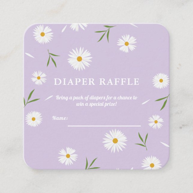 Einfache Elegante Daisies Baby Duschdusche Windeln Begleitkarte (Vorderseite)