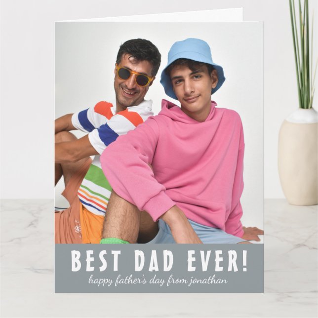 Einfache Elegante Der beste Vater für alle Zeiten  Karte (Vorderseite)