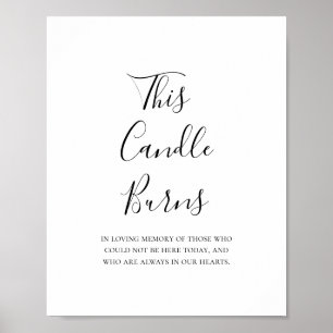 Einfache Elegante Diese Kerze Brennt Hochzeitsschi Poster