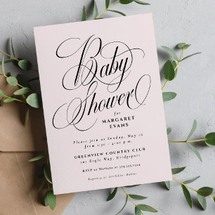 Einfache, elegante Dusche in Rosa Einladung