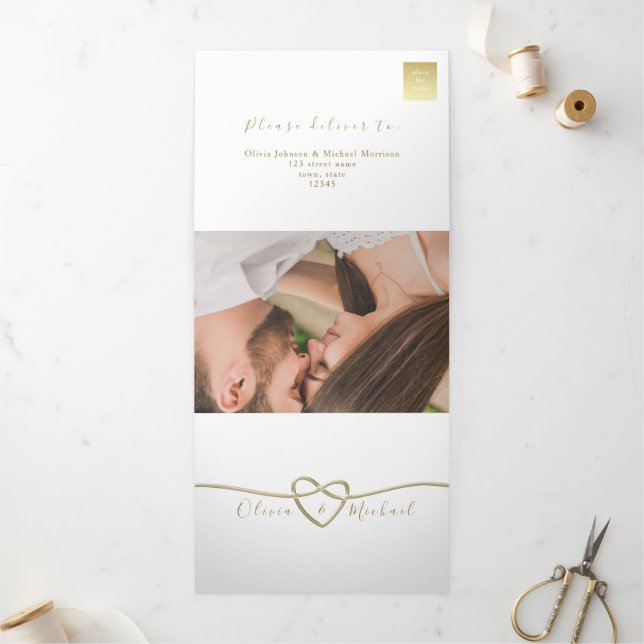 Einfache elegante Einladung zur Hochzeit mit drei  (Außenbereich)