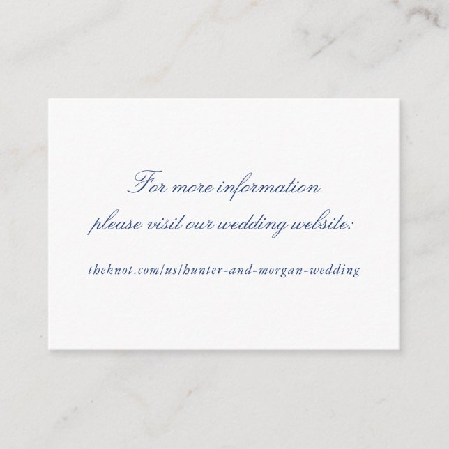 Einfache elegante Einsteckkarte für die Hochzeitss Begleitkarte (Vorderseite)