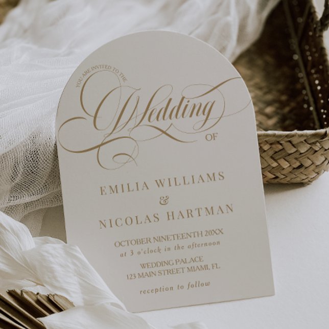 Einfache, elegante Elfenbein auf einer Hochzeit Einladung (Von Creator hochgeladen)