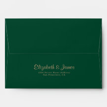 Einfache Elegante Emerald Green Gold-Hochzeit