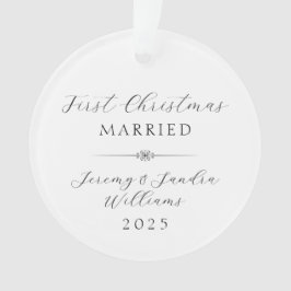Einfache Elegante Erste Weihnachten Verheiratete C Ornament