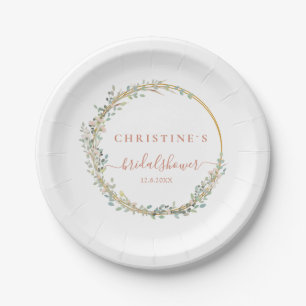 Einfache, elegante Eukalyptus-Hochzeit Pappteller