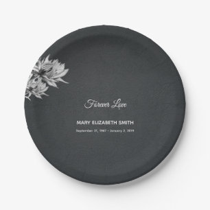 Einfache Elegante ewig Love Schwarze Beerdigung Pappteller