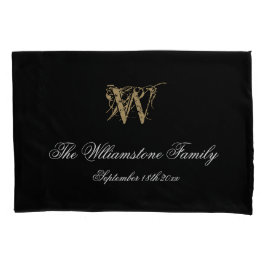 Einfache Elegante Familienname + Monogramm Hochzei Kissenbezug