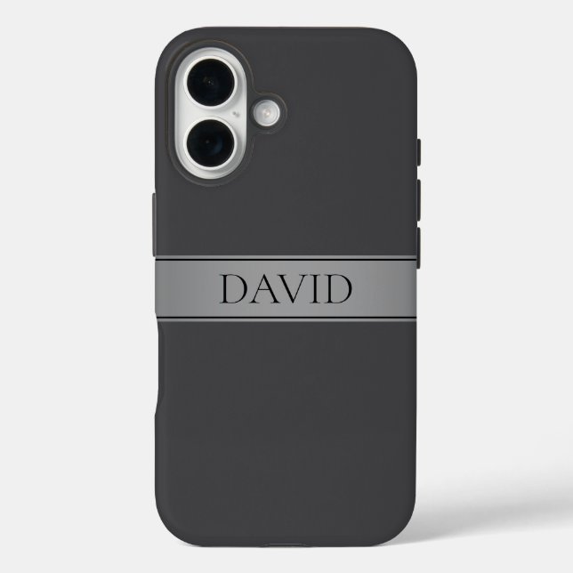 Einfache, elegante Farbe des Farbstreifens iPhone 16 Hülle (Rückseite)