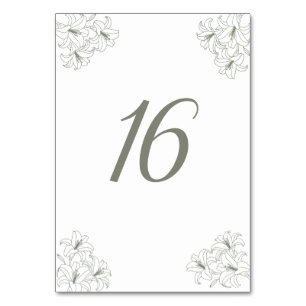 Einfache elegante Flora-Ecken Hochzeit Tischnummer