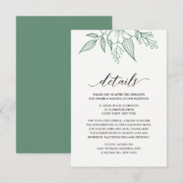 Einfache elegante florale Hochzeitskarte Begleitkarte