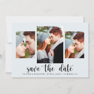 Einfache Elegante Foto Collage Save the Date Karte