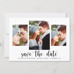 Einfache Elegante Foto Collage Save the Date Karte
