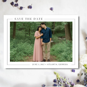 Einfache elegante Foto-Hochzeit Save The Date