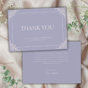 Einfache Elegante French Lilac Regency Era Wedding Dankeskarte