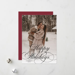 Einfache elegante frohe Weihnachten Foto Rot Weihn