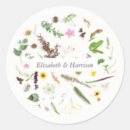 Einfache Elegante Gastgeschenk Hochzeit der Wilden Runder Aufkleber