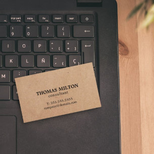 Einfache, elegante, gedruckte Kraft Paper Consulta Visitenkarte