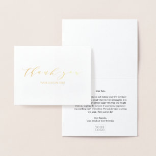 Einfache elegante Geschäft Dankeschön Goldfolie Ka Folienkarte