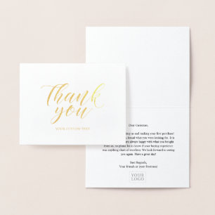 Einfache Elegante Geschäft Dankeschön Goldfolie Ka Folienkarte