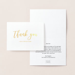 Einfache elegante Geschäft Dankeschön Goldfolie Ka Folienkarte