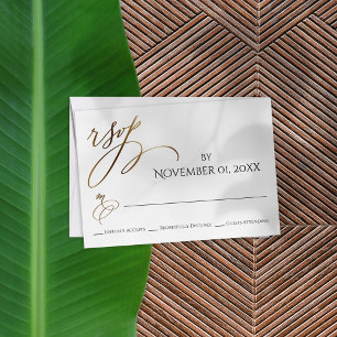 Einfache, elegante, glatte Goldtypografie RSVP Karte