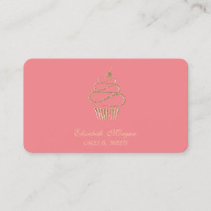 Einfache Elegante Glitzer Cupcake, Süßigkeiten Visitenkarte