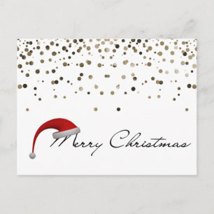 Einfache Elegante Glitzer Dekoration Weihnachtsman Feiertagspostkarte
