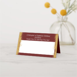 Einfache elegante Gold Color Red Wedding Platzkart Platzkarte