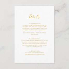 Einfache elegante Gold Details Einschlusskarte Begleitkarte