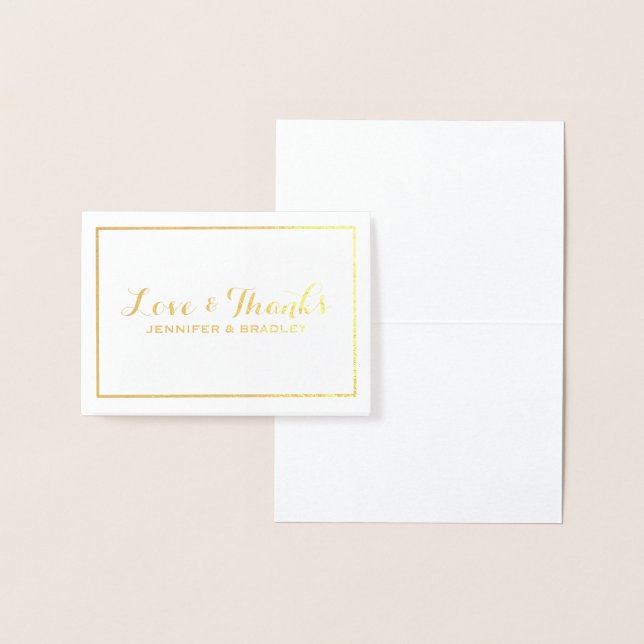 Einfache Elegante Gold Foil Border Wedding Vielen  Folienkarte (Anzeige)