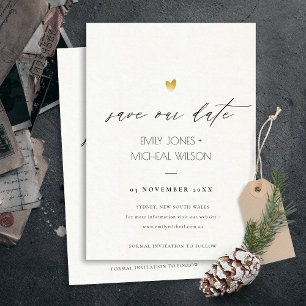 EINFACHE ELEGANTE GOLD-GRAUTYPOGRAPHIE SAVE THE DA SAVE THE DATE