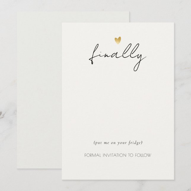 Einfache Elegante Gold Gray Typografie Einladung (Vorne/Hinten)