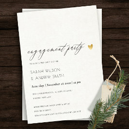 EINFACHE ELEGANTE GOLD GRAY TYPOGRAPHIE-VERLOBUNG EINLADUNG