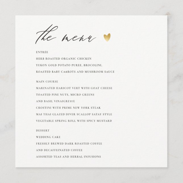 EINFACHE ELEGANTE GOLD GRAY TYPOGRAPHY-Menükarte Menükarte (Vorderseite)