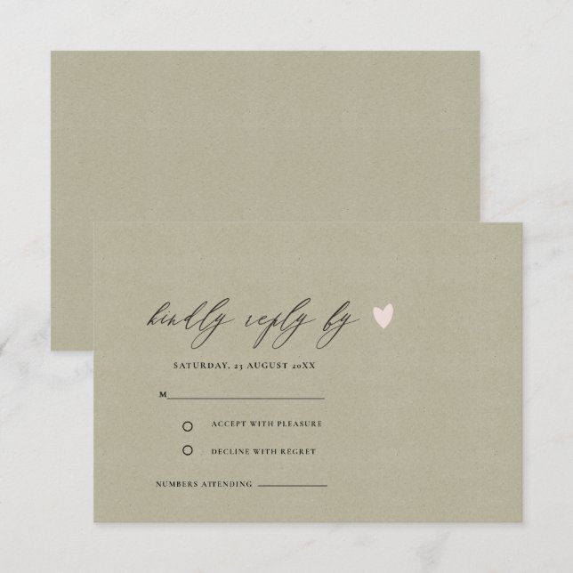 EINFACHE ELEGANTE GOLD KRAFT TYPOGRAPHIE-UAWG EINLADUNG (Vorne/Hinten)