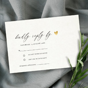 EINFACHE ELEGANTE GOLD KRAFT TYPOGRAPHIE-UAWG RSVP KARTE