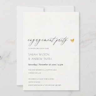 EINFACHE ELEGANTE GOLD KRAFT TYPOGRAPHIE-VERLOBUNG EINLADUNG