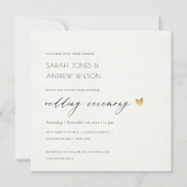 EINFACHE ELEGANTE GOLD KRAFT TYPOGRAPHY WEDD EINLADUNG