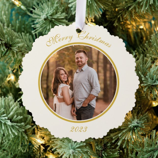 Einfache elegante Gold Paper Ornament Card (Insitu (Baum))